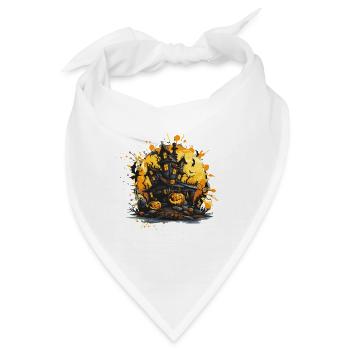 Spukhaus am Halloweenmond - Bandana - Weiß - Vorne
