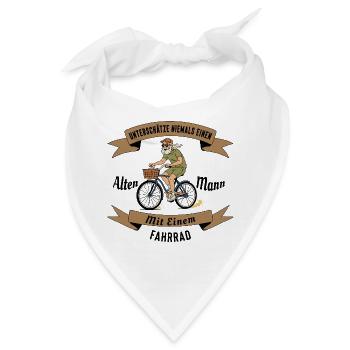 Alten Mann mit Fahrrad , Vintage Design - Bandana - Weiß - Vorne