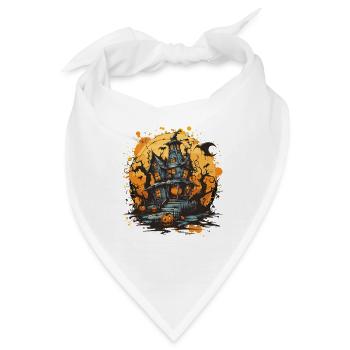 Spukhaus im Halloweenmond - Bandana - Weiß - Vorne