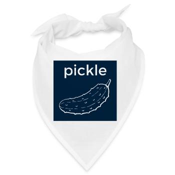 Minimalistische Gurke Pickle auf Dunkelblau - Bandana - Weiß - Vorne