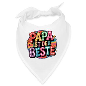 Papa Ist Der Beste – Pop-Art Farbspiel - Bandana - Weiß - Vorne