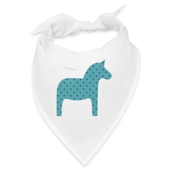 Pferd Dalapferd gepunktet schwedische Weihnachten  - Bandana - Weiß - Vorne