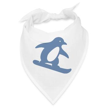 Minimalistischer Pinguin Snowboard Winterurlaub - Bandana - Weiß - Vorne