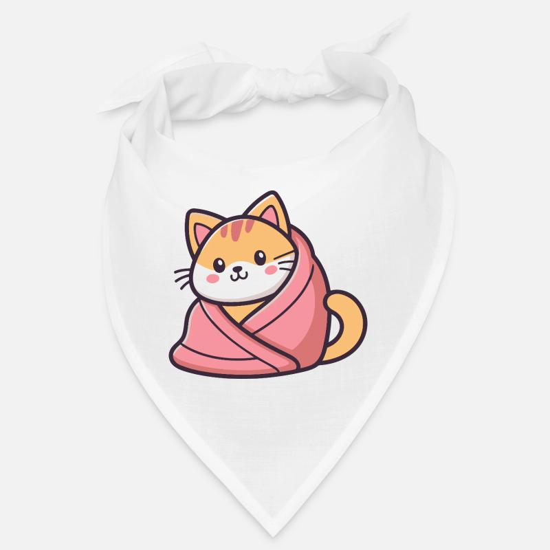 Chat Kawaii Couverture Rose Bandana