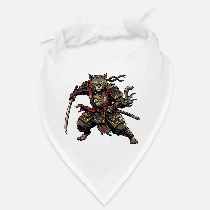 Cat Samurai Warrior Bandana