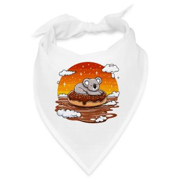 Koala auf Donut im Abendrot - Bandana - Weiß - Vorne