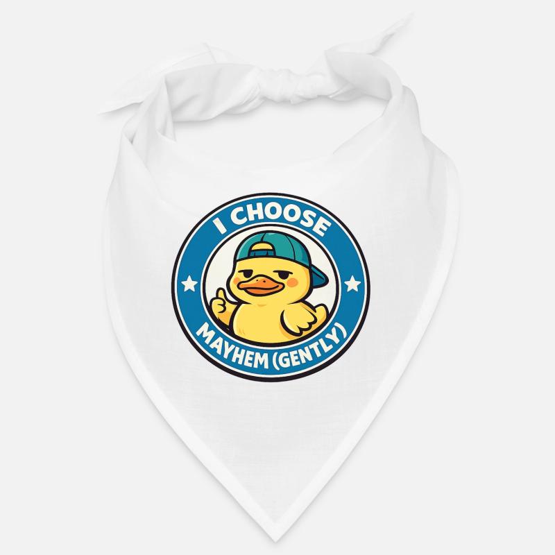 I choose chaos gently duck - Bandana - white