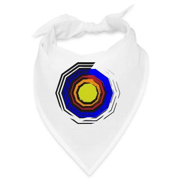 Farbkreis-Oktagon Neon Zentrum - Bandana - Weiß - Vorne