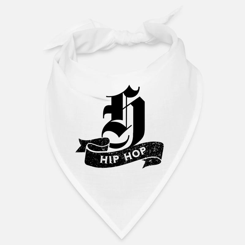 Hip Hop Typography on Black Bandana