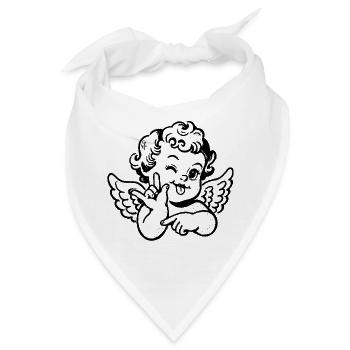 Love You Cherub – Engel mit ILY Handzeichen - Bandana - Weiß - Vorne