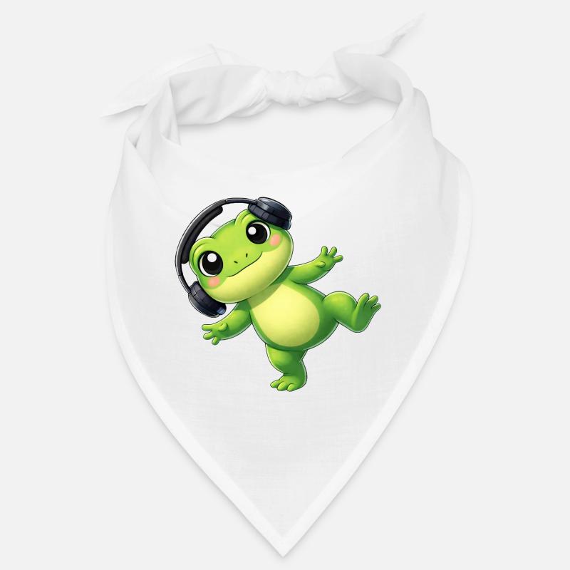 Crapaud grenouille mignon avec une technologie de danse casque Bandana