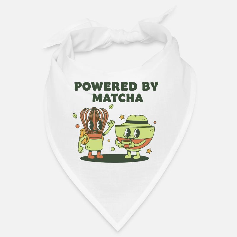 Powered By Matcha Green Tea Funny Matcha Lover Bandana
