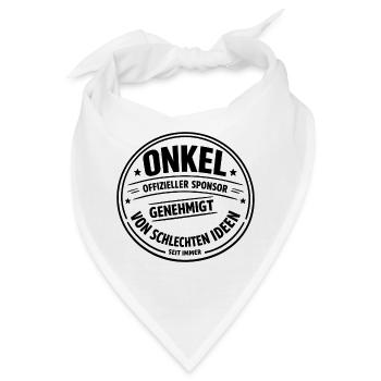 Onkel Sponsor schlechter Ideen | Lustiger Spruch - Bandana - Weiß - Vorne