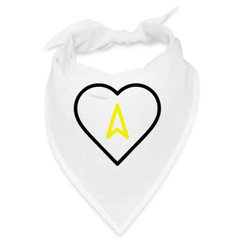 Herz mit Pfeil Richtung - Bandana - Weiß - Vorne