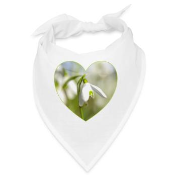 Schneeglöckchen Herzdesign - Bandana - Weiß - Vorne