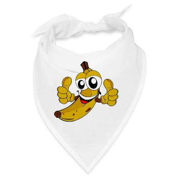 Fröhliche Banane - Bandana - Weiß - Vorne