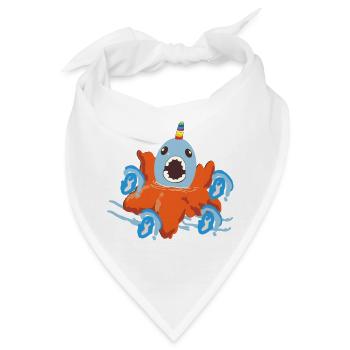 Einhorn Fisch - Bandana - Weiß - Vorne