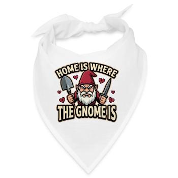 Böser Gnom, Dunkler Gnom, Goth-gnom, Lustiger Gnom - Bandana - Weiß - Vorne