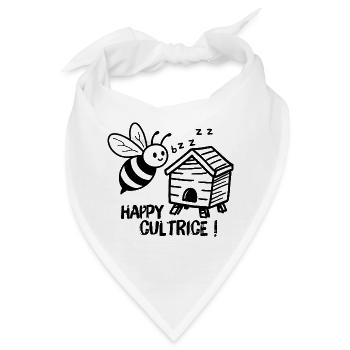 Imker, glücklicher Bienenzüchter mit einem Bienenstock - Bandana - Weiß - Vorne