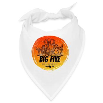 Big Five von Afrika Safari Vintage Souvenir - Bandana - Weiß - Vorne