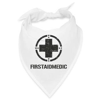 Erste Hilfe Kompass Kreuz - Bandana - Weiß - Vorne