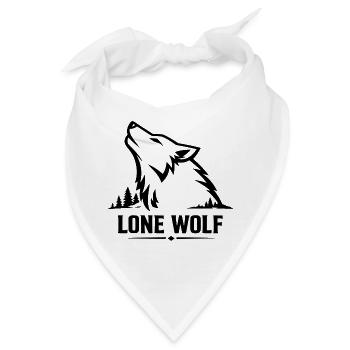 Lone Wolf Heulender Wolf Wolfskopf Design - Bandana - Weiß - Vorne