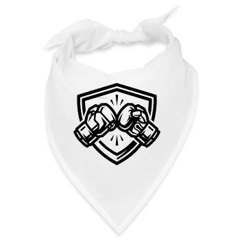 Boxhandschuhe Wappen - Bandana - Weiß - Vorne