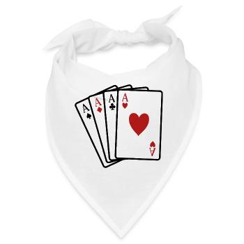 Pokerkarten - Bandana - Weiß - Vorne