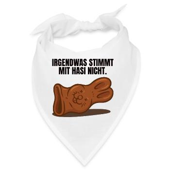 Hasi Ostern Schokohase lustig - Bandana - Weiß - Vorne