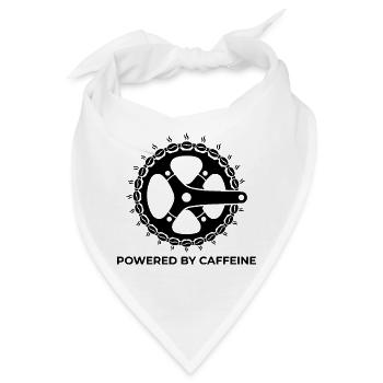 "Powered by Caffeine" Fahrradkurbel mit Kaffeebohne - Bandana - Weiß - Vorne
