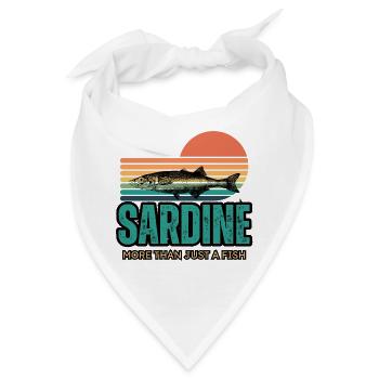 Retro Sardine – Sardinen lustig - Bandana - Weiß - Vorne