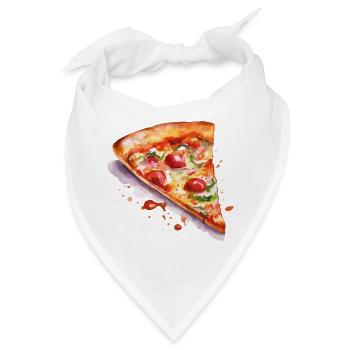 Pizza Aquarell Slice - Bandana - Weiß - Vorne