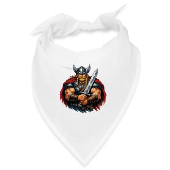 Wikinger Krieger mit Schwert - Bandana - Weiß - Vorne