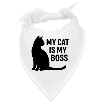 Katze ist Chef - Bandana - Weiß - Vorne