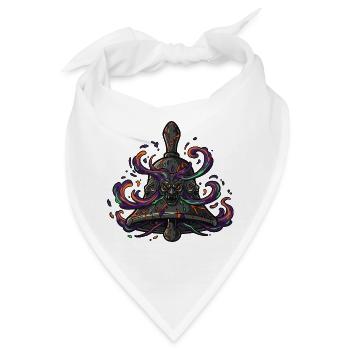 Totenkopf Glocke Neon - Bandana - Weiß - Vorne