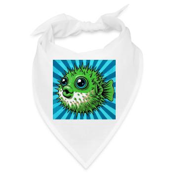 Kugelfisch - Bandana - Weiß - Vorne