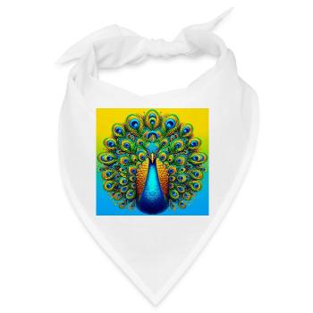 Pfau - Bandana - Weiß - Vorne