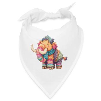 Buntmammut mit Schal - Bandana - Weiß - Vorne