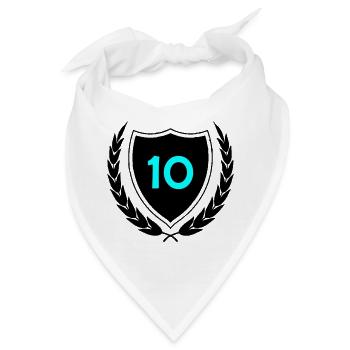 Neon Zehn Ziffernprint - Bandana - Weiß - Vorne