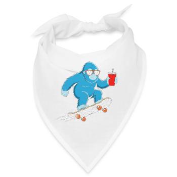 Blauer Yeti Skate & Drink - Bandana - Weiß - Vorne