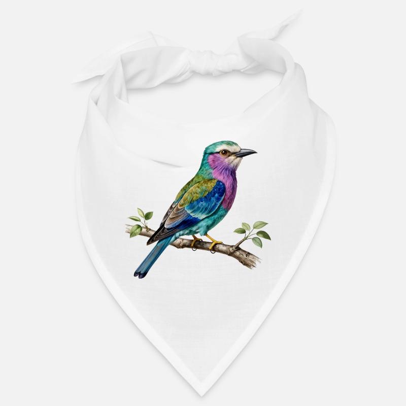 Long-stranded roller – naturalistic engraving Bandana