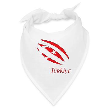 Türkische Flagge Krallenlogo - Bandana - Weiß - Vorne