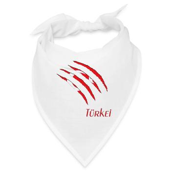 Türkei Krallenprint auf Schwarz - Bandana - Weiß - Vorne