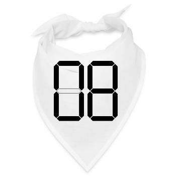 NUMMER 08 Null Acht Geburtstag Geschenk Digital - Bandana - Weiß - Vorne