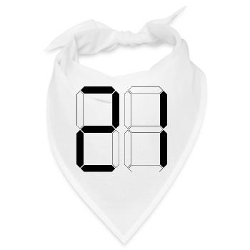 NUMMER 21 Einundzwanzig Geschenk Digital - Bandana - Weiß - Vorne