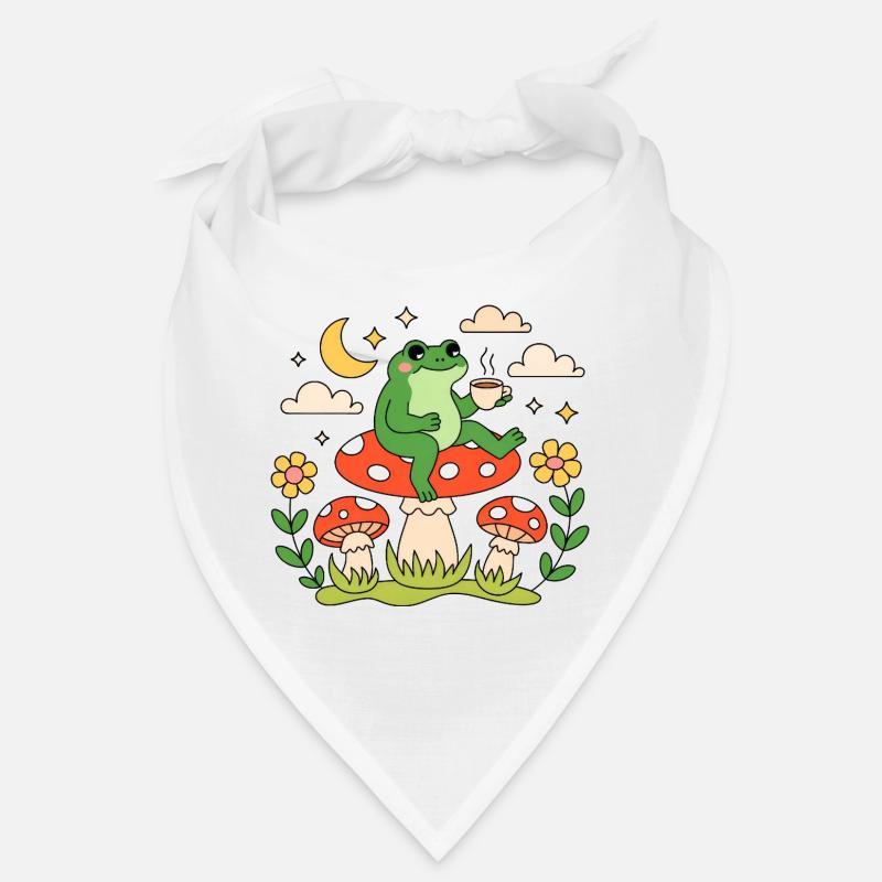 Café champignon grenouille Cottagecore Bandana