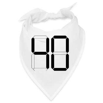 NUMMER 40 Vierzig Geburtstag Geschenk Digital - Bandana - Weiß - Vorne