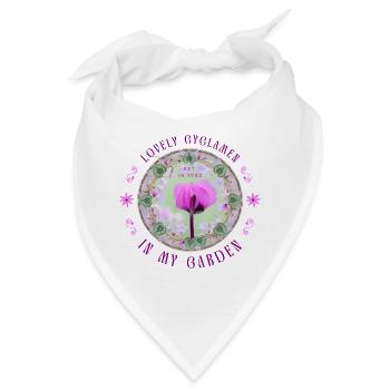 pinkes Veilchen Blumenmuster floral rosa Blüte - Bandana - Weiß - Vorne