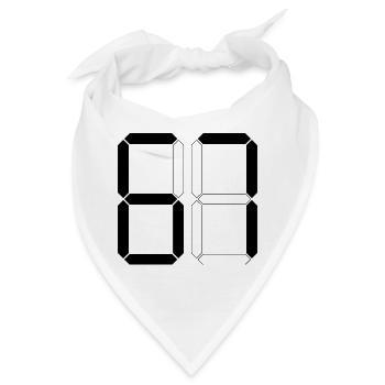NUMMER 67 Sechs Sieben Meme Geschenk Digital - Bandana - Weiß - Vorne
