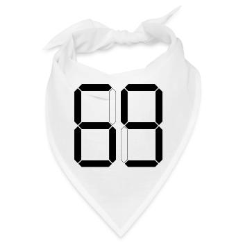 NUMMER 69 Neunundsechzig Geschenk Digital - Bandana - Weiß - Vorne